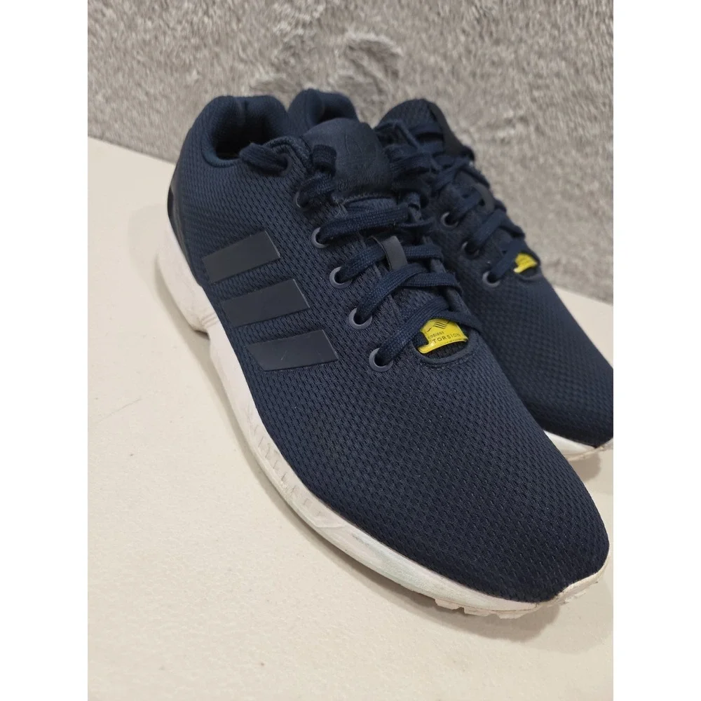 Adidas Mens Sz 11.5 ZX Flux M19841 Blue White Running Shoes Lace Up Low Top